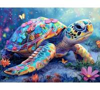 Peinture Numero Adulte avec Cadre Tortues De Mer, Peinture par Numero Adulte Papillon, DIY Loisirs Créatifs Adultes, Paint by Numbers Kit avec Acryliques et Pinceaux, Décoration Maison 40x50cm 7-8744
