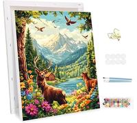 Peinture Numero Adulte avec Cadre, Vallée Peinture par Numero pour Adultes, DIY Animaux Creatif Paint by Numbers Enfant Kits, avec Pinceaux et peintures acryliques, Decoration Maison 100x120cm -47181