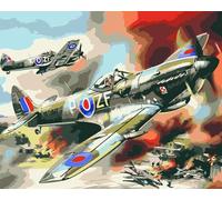 Peinture Numero Adulte,Avions de chasse Peinture par Numéros Kits,avec Cadre Bricolage Peinture à l'huile sur Toile Numéros pour Adultes Enfants Paint by Numbers Cadeaux pour Maison Décor 40x50 cm