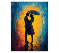 Peinture Numero Adulte Baiser, Toile Peinture Numero Enfant Débutants Amour, Canevas Kit Complet Adulte 80 x 60 cm Avec Pinceaux et Acrylique, DIY Paint by Numbers pour Decoration Murale LSJ-4072