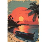 Peinture Numero Adulte Bateau Peinture Numero Enfant, Activité Manuelle Adulte Paint By Numbers Lac DIY Creatif Toile Peintures à L'huile pour Décoration Murale Cadeau Femme 35x45cm Sans Cadre S-627