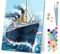 Peinture Numero Adulte Bateau, Peinture Numero OcéAn, DIY Activité Manuelle Adulte, Paint by Numbers for Adults Kits avec Pinceaux et Peintures, Pour Décoration Maison, Cadeau Femme 100x135cm 6-3055
