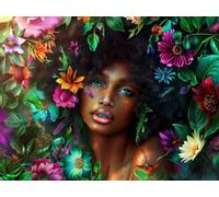 Peinture Numero Adulte Beauté Afrique Kits de Peinture au Numéro avec 3 Pinceaux et Pigment Acrylique, DIY Activité Manuelle Adulte Numéro d'Art 30x40cm pour Decoration Maison Cadeau Femme L0-350