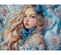 Peinture Numero Adulte Beauté Rétro Kits de Peinture au Numéro avec 3 Pinceaux et Pigment Acrylique, DIY Activité Manuelle Adulte Numéro d'Art 90x120cm pour Decoration Maison Cadeau Femme L0-344