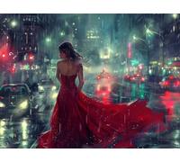 Peinture Numero Adulte Beauté vue nocturne Kits de Peinture au Numéro avec 3 Pinceaux et Pigment Acrylique, DIY Activité Manuelle Adulte Numéro d'Art 50x70cm pour Decoration Maison Cadeau Femme L0-362