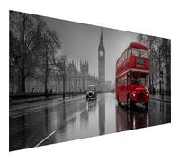 Peinture Numero Adulte Big Ben, Bus DIY Peinture Numero Enfant, Activité Manuelle Adulte Kits, Paint by Numbers Kits avec Pinceaux et Pigment Acryliques, Decoration Automne, Cadeau, 110x50cm U-4256