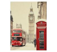 Peinture Numero Adulte Big Ben Coloriage par Numero Adulte Architecture, Activité Manuelle Enfant avec Peinture Acrylique y Pinceaux Toiles 70 x 50 cm, DIY Paint by Numbers, Cadeau Femme model-0321