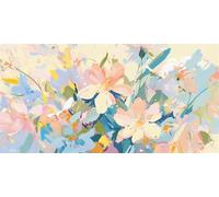 Peinture Numero Adulte blanc, fleur Peinture Par NuméRos Enfants, Kit Complet DIY Avec Toile, Peinture Acrylique & Pinceaux, Activité Manuelle Adulte La DéTente, IdéAl Cadeau Femme 90x180cm U-15