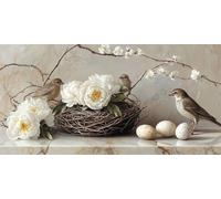 Peinture Numero Adulte blanc, Oiseaux Peinture Par NuméRos Enfants, Kit Complet DIY Avec Toile, Peinture Acrylique & Pinceaux, Activité Manuelle Adulte La DéTente, IdéAl Cadeau Femme 90x180cm U-23