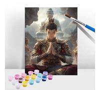 Peinture Numero Adulte Bouddha, Peinture Numero Enfant Zen, Tableau a Peindre Kit avec Acrylique et Pinceaux, DIY Activite Manuelle Adulte Enfants et Débutants, Décoration de Maison 45x60cm T-383