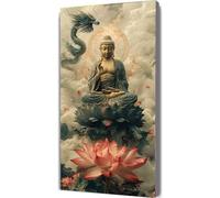Peinture Numero Adulte Bouddha Peinture par Numero Enfant Dragon,DIY Adulte Loisirs Créatifs Peintures à l'huile Kits avec Cadre Acryliques Peintures et Pinceaux pour Femme Cadeaux 100x200cm LE-951