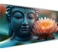 Peinture Numero Adulte Bouddha Peinture par Numero Enfant Fleur,DIY Adulte Loisirs Créatifs Peintures à l'huile Kits avec Cadre Acryliques Peintures et Pinceaux pour Femme Cadeaux 90x180cm LE-153