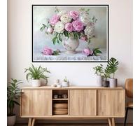 Peinture Numero Adulte Bouquet de fleurs Peinture par Numero Enfants Débutants, Loisirs Créatifs Adultes DIY Art Complet Kit avec Pinceaux Acrylique pour Décoration Murale, 30x40cm Pivoine 2y-951