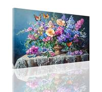 Peinture Numero Adulte Bouquet de fleurs Peinture par Numero Enfants Débutants, Loisirs Créatifs Adultes DIY Art Complet Kit avec Pinceaux Acrylique pour Décoration Murale, 70x100cm Papillon 2y-75
