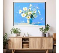 Peinture Numero Adulte Bouquet de fleurs Peinture par Numero Enfants Débutants, Loisirs Créatifs Adultes DIY Art Complet Kit avec Pinceaux Acrylique pour Décoration Murale, 50x70cm Marguerite 2y-1153