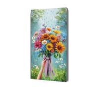 Peinture Numero Adulte bouquet pluie, DIY Peinture Acrylique pour Adultes Enfants Débutants Facile sur Toile, Grand Peintures a l'huile Kits 100x200cmavec 3 Pinceaux et Peintures Décor Cadeaux Y-645