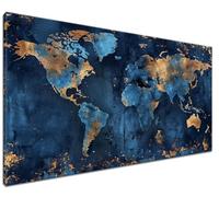 Peinture Numero Adulte Carte Du Monde, DIY Kits de Peinture au Numéro, DIY Bleu Numero d'art Adulte, Tous les Kits Inclus, Sans Cadre, 60x80cm Painting by Numbers Kit Débutant pour Décor Murale B-4