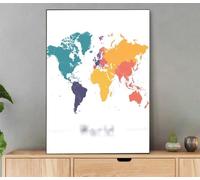Peinture Numero Adulte Carte du monde, Peinture Par Numero Adultes Dreamy, DIY Kit Creatif Paint by Numbers Avec Pinceaux et Acryliques pour DéCoration Maison, Cadeau 100x135cm Avec Cadre LfI-1168