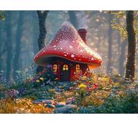 Peinture Numero Adulte, Champignons Forêt Peinture par Numéros pour Adultes Débutants, Activité Manuelle Enfant, Coloriage par Numero, Loisir Creatif Adulte, la Décoration de la Maison 40x50cm H-302