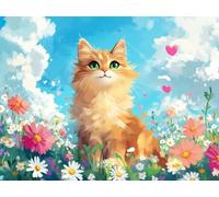 Peinture Numero Adulte chat mignon Kits de Peinture au Numéro avec 3 Pinceaux et Pigment Acrylique, DIY Activité Manuelle Adulte Numéro d'Art 50x70cm pour Decoration Maison Cadeau Femme L0-321