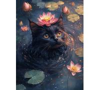 Peinture Numero Adulte Chat Peinture Numéro Fleur Activite Manuelle Adulte Canevas Kit Complet Paint by Numbers DIY Coloré Canevas Painting Creatif pour Decora, Cadeau Femme 70x100cm Sans Cadre K-99LP