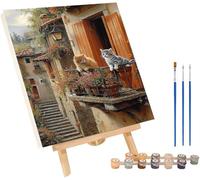 Peinture Numero Adulte Chat Peinture Numero Fleur, DIY Canevas Kit Complet Adulte, Loisirs Créatifs Adultes, Paint by Numbers Kit avec Pinceaux, Décoration Maison, Cadeau Femme 80x110cm wsc-6426