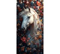 Peinture Numero Adulte Cheval DIY Peinture par Numero Adulte Chrysanthème Tableau a Peindre Acrylique pour Adultes Débutants, Sans Cadre 45X90cm avec Peintures et Pinceaux, Décoration Murale W6-335