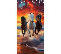 Peinture Numero Adulte Cheval DIY Peinture par Numero Adulte Pentium Tableau a Peindre Acrylique pour Adultes Débutants, Sans Cadre 50X100cm avec Peintures et Pinceaux, Décoration Murale Salon W6-369