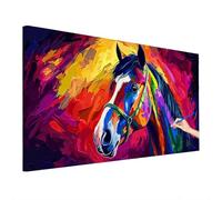 Peinture Numero Adulte Cheval, DIY Peinture par Numero Enfant, Abstrait Paint by Numbers Activité Manuelle Adulte, Kits de Peintures au Numéro Toile Peintures 90x40cm, Tableau Decoration Murale R-8