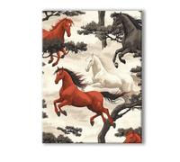 Peinture Numero Adulte Cheval, Peinture Numero Adulte avec Cadre 80x100cm, 5D DIY Animal Paint by Numbers avec 3 Pinceaux et Peintures Acryliques, Loisirs Créatifs Adultes Decoration Murale 0R-101