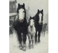 Peinture Numero Adulte Cheval, Peinture Numero pour Decoration Murale, Animal DIY Paint by Numbers Kits, Activite Manuelle Adulte Débutants avec Pinceaux et Pigment Acryliques, Cadeau 100x135cm N-6200