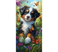 Peinture Numero Adulte Chien, Papillon Activité Manuelle Adulte Enfant, Coloriage Débutants Numéroté, Peinture Acrylique Bricolage, Décoration Cadeaux pour la Maison (Sans Cadre 100x200cm) O-108