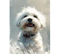 Peinture Numero Adulte Chien, Peinture par Numero Adulte Animal, Bricolage Loisirs Créatifs Adultes, Paint by Numbers Kit avec Pinceaux et Acryliques, Decoration Maison, Cadeau Femme 20x30cm 0-8833