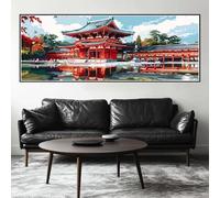 Peinture Numero Adulte Chine Grand Format 35x105 cm, DIY Japon Peinture Numero Enfant avec Pinceaux, Pigment Acrylique, Peinture par Numero Adulte Kit Pour Décoration Murale Cadeau(Sans Cadre) -H226