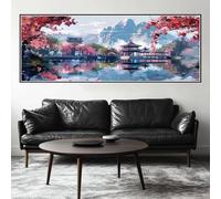 Peinture Numero Adulte Chine Grand Format 75x225 cm, DIY Japon Peinture Numero Enfant avec Pinceaux, Pigment Acrylique, Peinture par Numero Adulte Kit Pour Décoration Murale Cadeau (Sans Cadre)-H273