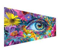 Peinture Numero Adulte Chrysanthème Coloriage par Numero Adulte Œil Paint by Numbers Kit 80X100cm, Débutants Peinture Acrylique Pigmentée, Cheerful Painting, Décoration Automne, Cadeau Femme L6-4