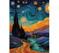 Peinture Numero Adulte Ciel éToilé Paint by Numbers 20x30cm Coloriage Adulte Numéroté RivièRe DIY Kit Creatif Adultes Peinture Toile avec Peintures Acrylique pour Décoration Maison, Sans Cadre S-34