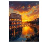 Peinture Numero Adulte Colisée Toile Peinture Numero Enfant Paysage Activité Manuelle Adulte Wall Art Supplies 100x135CM, DIY Couleur Paint by Numbers pour Cadeau Femme Decoration Murale model-1977
