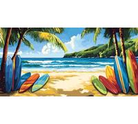 Peinture Numero Adulte coloré, La mer Peinture Par NuméRos Enfants, Kit Complet DIY Avec Toile, Peinture Acrylique & Pinceaux, Activité Manuelle Adulte La DéTente, IdéAl Cadeau Femme 70x140cm U-43