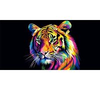 Peinture Numero Adulte coloré, Le tigre Peinture Par NuméRos Enfants, Kit Complet DIY Avec Toile, Peinture Acrylique & Pinceaux, Activité Manuelle Adulte La DéTente, IdéAl Cadeau Femme 50x100cm U-58