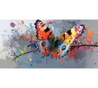 Peinture Numero Adulte coloré, Papillons Peinture Par NuméRos Enfants, Kit Complet DIY Avec Toile, Peinture Acrylique & Pinceaux, Activité Manuelle Adulte La DéTente, IdéAl Cadeau Femme 50x100cm U-51