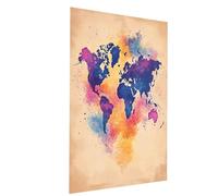 Peinture Numero Adulte, Coloriage par Numero Adulte Carte du monde, Paysage Kit Peinture avec Toile 100x150 cm Pinceaux Peinture Acrylique Set, DIY Paint by Numbers pour Decoration Maison Model-07560