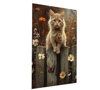 Peinture Numero Adulte, Coloriage par Numero Adulte Chat, Fleur Kit Peinture avec Toile 60x80 CM Pinceaux Peinture Acrylique Set, DIY Couleur Paint by Numbers pour Decoration Maison Cadeau Model-04749