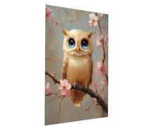 Peinture Numero Adulte, Coloriage par Numero Adulte Hibou, Fleur Kit Peinture avec Toile 35x50CM Pinceaux Peinture Acrylique Set, DIY Couleur Paint by Numbers pour Decoration Maison Cadeau Model-03972