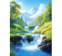 Peinture Numero Adulte, Coloriage Par Numero Adulte, Loisirs Créatifs Adultes Débutants, Kit de Peinture à L'huile sur Toile, Idée Cadeau Créatif pour Madame 70x100cm (Sans Cadre) Vert Yamakawa U-406