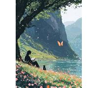 Peinture Numero Adulte, Coloriage Par Numero Adulte, Loisirs Créatifs Adultes Enfant Débutants, Kit de Peinture à L'huile sur Toile, Idée Cadeau Créatif pour Madame 60x90cm (Sans Cadre) chat fille 482