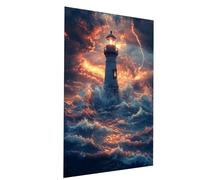 Peinture Numero Adulte, Coloriage par Numero Adulte Phare, Mer Kit Peinture avec Toile 100x135cm Pinceaux Peinture Acrylique Set, DIY Couleur Paint by Numbers pour Decoration Maison Cadeau Model-04769