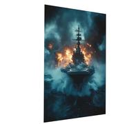 Peinture Numero Adulte, Coloriage par Numero Adulte porte-avions, Guerre Kit Peinture avec Toile 40 x 55cm Pinceaux Peinture Acrylique Set, DIY Paint by Numbers pour Decoration Maison Model-07951