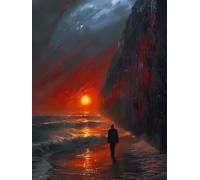 Peinture Numero Adulte Coucher De Soleil, Peinture par Numero Adulte OcéAn, DIY Loisirs Créatifs Adultes, Paint by Numbers Kit avec Pinceaux et Acryliques, Decoration Maison Cadeau 100x135cm 1-4684