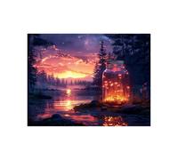 Peinture Numero Adulte Coucher de soleil Toile Peinture par Numero Enfant Débutant avec Toile Paysage 60 x 80cm Loisirs Créatifs Adultes Paint by Numbers pour Decoration Maison Cadeau Femme LZYH-2651